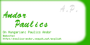 andor paulics business card